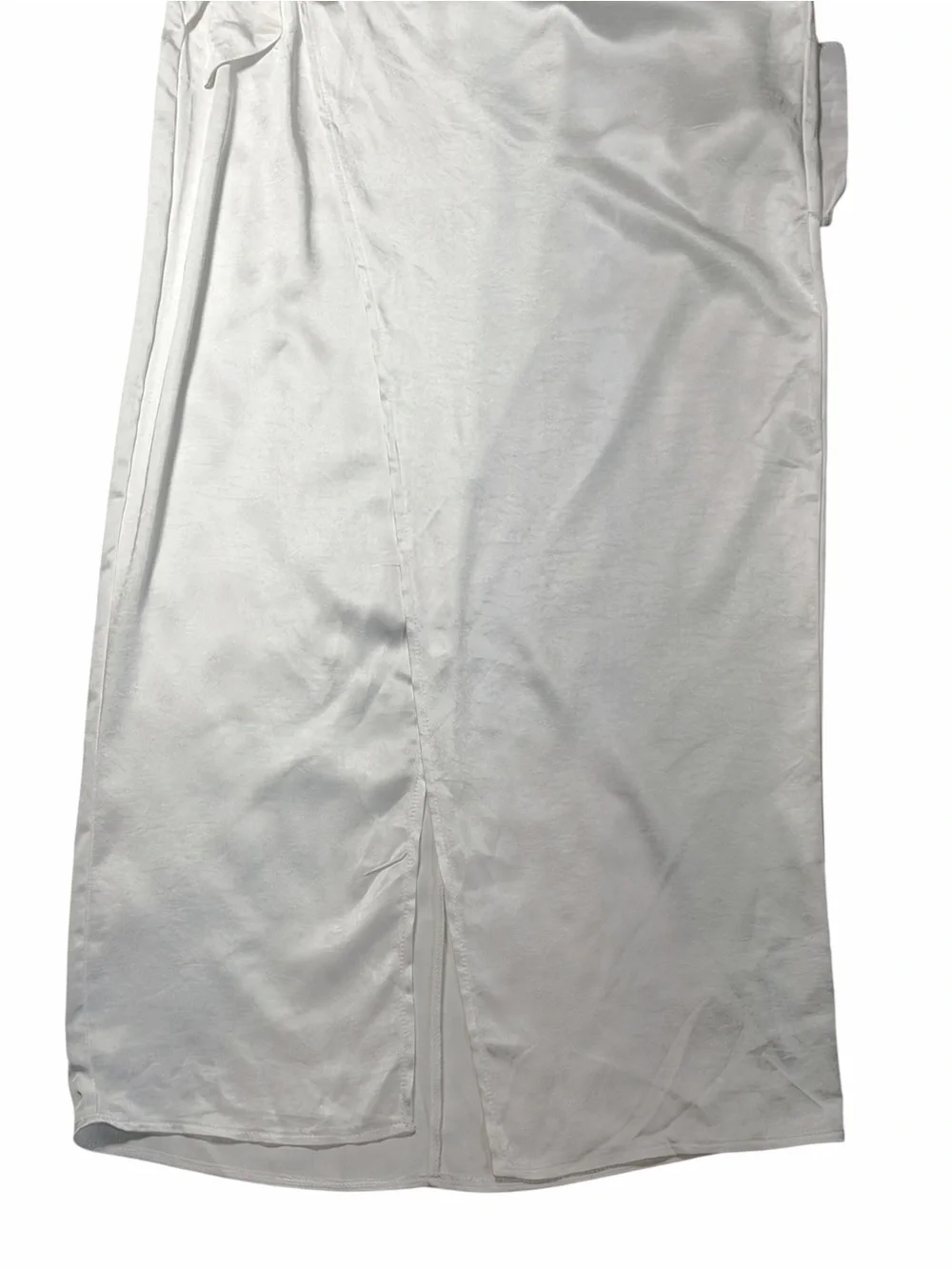 Selfie Leslie White Gianna Strapless Waist Tie Midi Dress Womens L